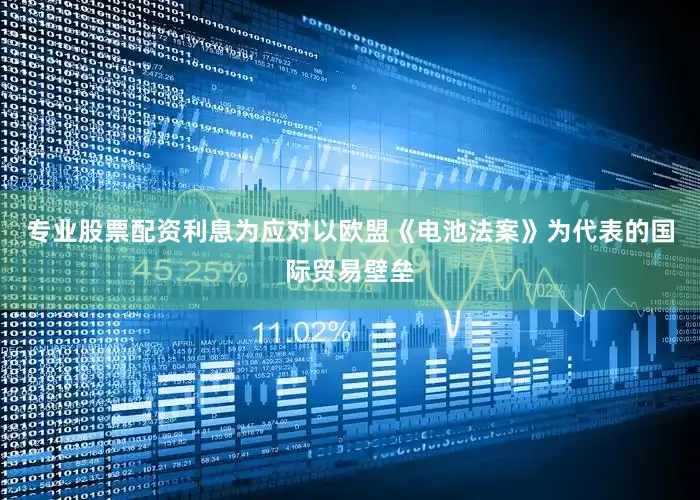 专业股票配资利息为应对以欧盟《电池法案》为代表的国际贸易壁垒