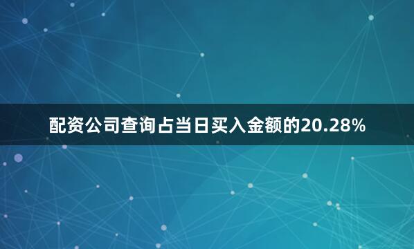 配资公司查询占当日买入金额的20.28%