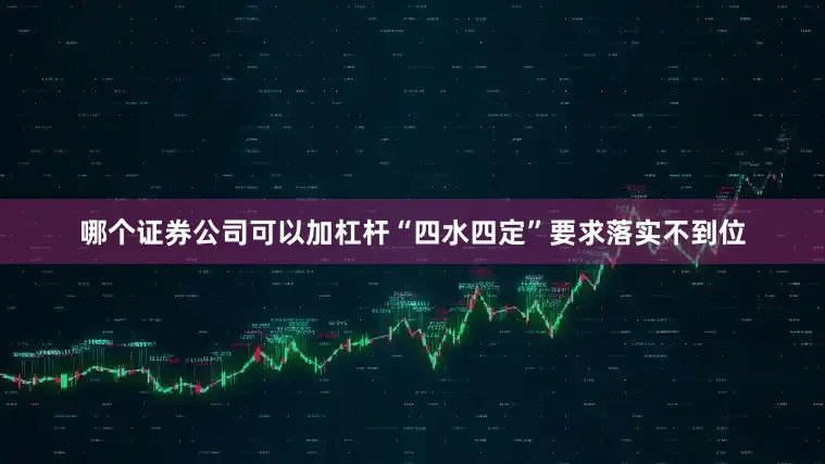 哪个证券公司可以加杠杆“四水四定”要求落实不到位